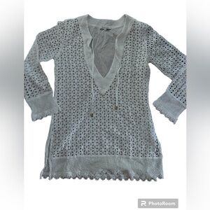 ODADEMAR long sleeve white cover up sz small